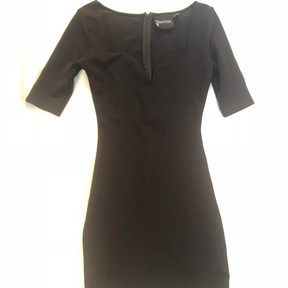 Low cut slim fit black dress